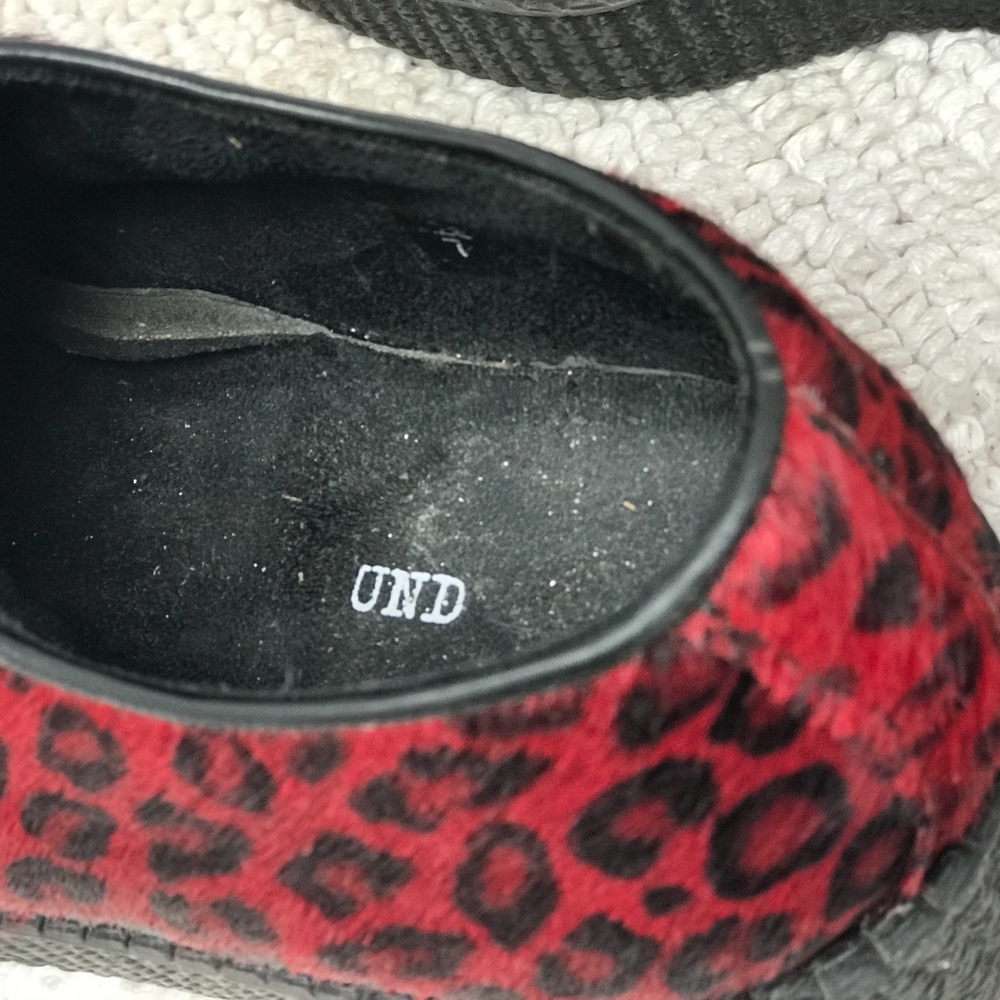 Underground Originals Red black fur creepers Sz 7 - Picture 6 of 8